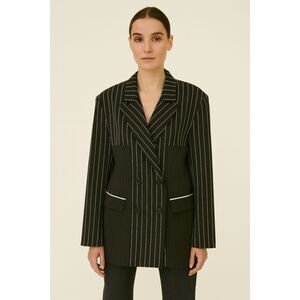 SAINT‎ ART Pinstriped Oversized Blazer Black L/XL